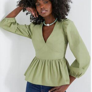 NWT Sage Green Puff Sleeve Elaina Blouse size Medium